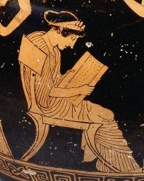 woman studying